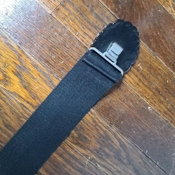 Vintage Art Deco Plastic Shell Stretchy Black Goth Belt - Picture 15 of 15